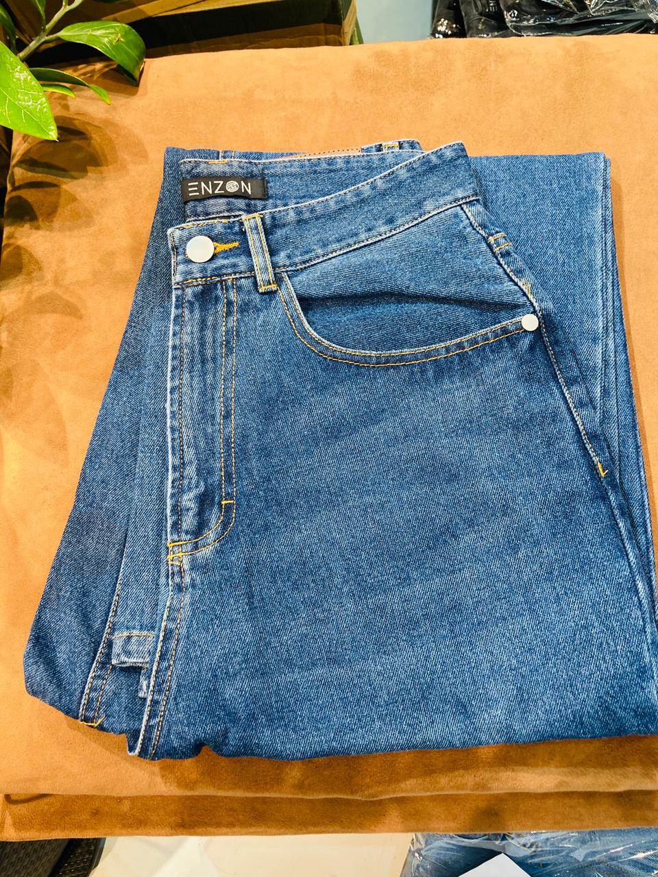 Enzon_Loose_Straight_Denim_-_Dark_Blue_Stone134626-img Enzon Loose Straight Denim – Dark Blue Stone - Image 1