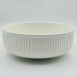 Minimalist Ribbed Ceramic Serving Bowl - Image 2