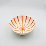 Ceramic Rice Bowl – Orange Stripe Design 28CM