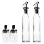 4 PCs Oil Bottle Set with Pourer Tops