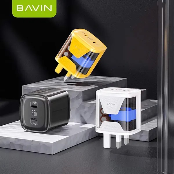 sacaasddsad-1 Bavin 36W Dual Port Transparent Fast Charger - Image 1