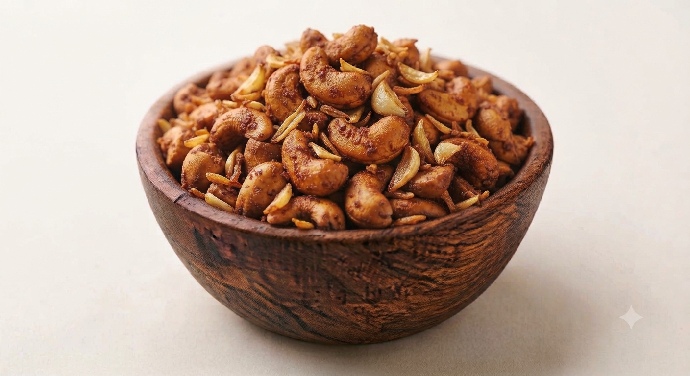 GarlicDevilled-Full Garlic Devilled Cashews (Whole Nuts) 250g - Image 1
