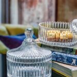 Ribbed Glass Candy Jar with Lid