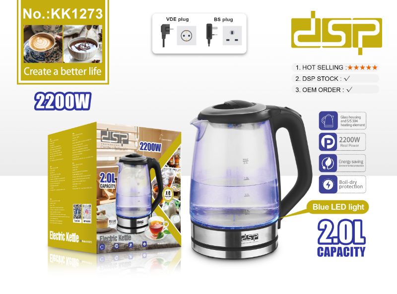 WhatsApp Image 2026-09-14 at 12.13.25 DSP 2L Glass Electric Kettle KK1273 - Image 1