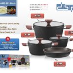 DSP 7-Piece Ceramic Non-Stick Cookware Set - Black