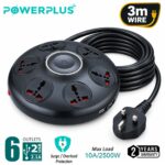 PowerPlus 6-Outlet Surge Protector Power Strip with Dual USB Ports - 3m
