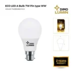 ECO DIMO LED 7W Warm White Pin Type – B22 – Brilliant Energy Saving Illumination - Image 2