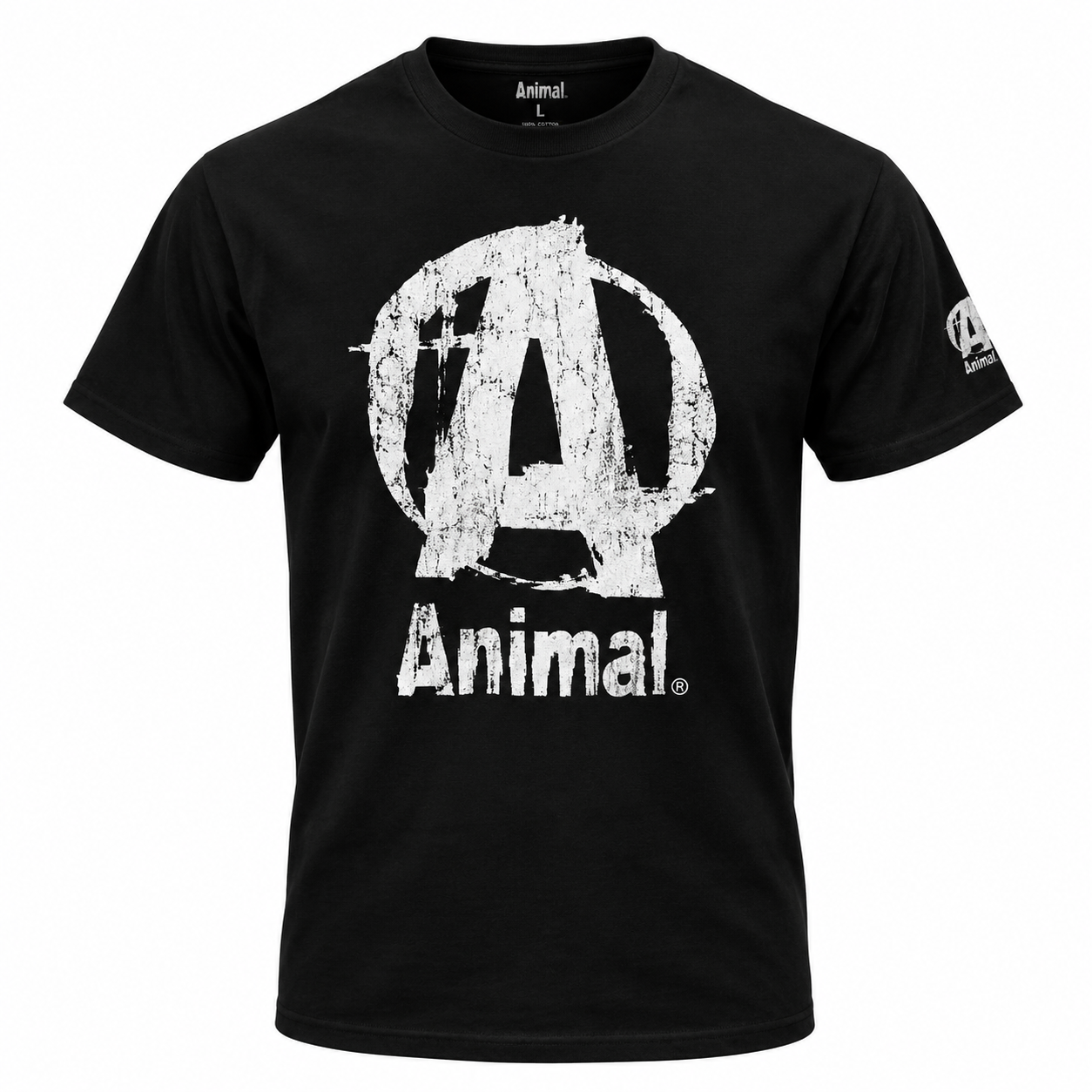 Distressed Animal Logo Black T-Shirt Animal Tshirt - Image 1