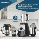 Bajaj Military Series 4 Jar 1000W Mixer Grinder - EVOQUE - Image 3