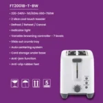 Abans 2 Slice Pop Up Toaster White - FT2001B-T-BW - Image 2