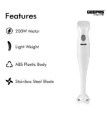 Geepas 4 in 1 Hand Blender – GHB6144N – Powerful blending, chopping, whisking, and mixing performance with durable design and everyday kitchen convenience - Image 5
