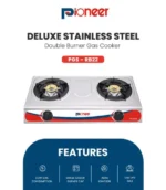 Pioneer 2 Burner Stainless Steel Gas Stove - PGS-RB22