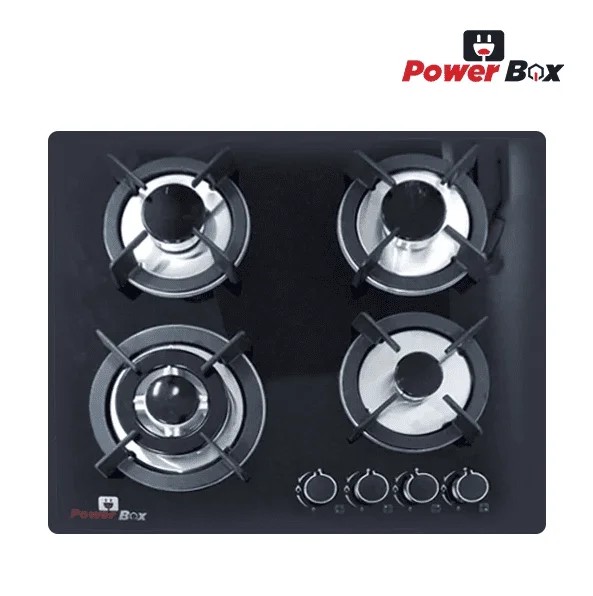 Powerbox-Glass POWERBOX 4 Burner Glass top Gas Stove – Powerful Efficient Cooking Performance - Image 1